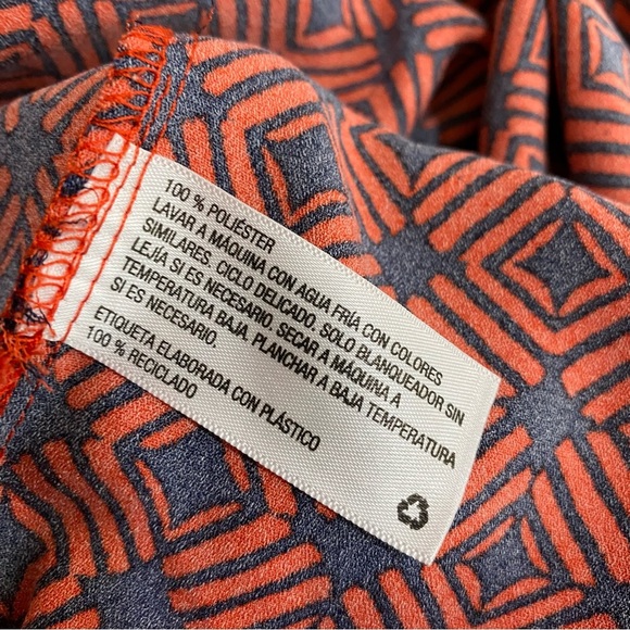 Merona Red & Navy Blue Geometric Print Cap Sleeve Shift Dress - Picture 3 of 6